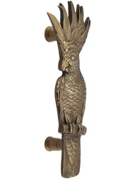 Cockatoo Vertical Pull - Right Hand in Antique Brass.